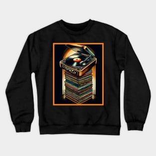 Retro Vinyl And Turntable Crewneck Sweatshirt